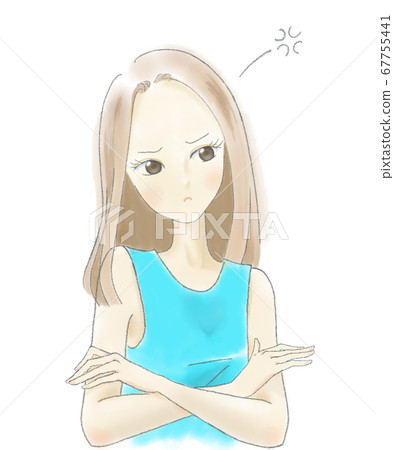 Angry, arms folded, woman Angry, arms folded, woman 67755441