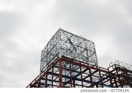 Building rooftop signage steel frame 67756184
