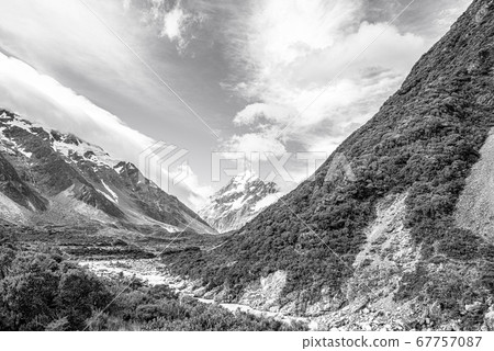[Black and White] Hooker Valley Truck at Mount Cook National Park 67757087