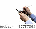Man using tablet and stylus pen Man using tablet and stylus pen 67757363