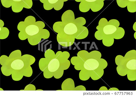 Scandinavian flower pattern (lime green 2) 67757963