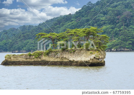 宮城縣日本鯨島（津島）松島町的三大景觀之一的松島景觀-照片