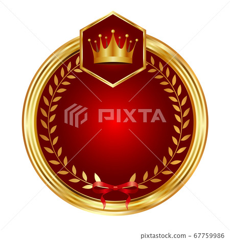 Emblem crown ribbon icon 67759986