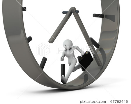 一個繁忙的商人及時。 3D渲染。 一個繁忙的商人及時。 3D渲染。 67762446