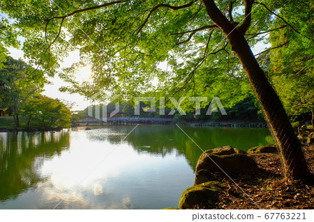 Summer Ukimido and sunset (Nara city, Nara prefecture) Summer Ukimido and sunset (Nara city, Nara prefecture) 67763221