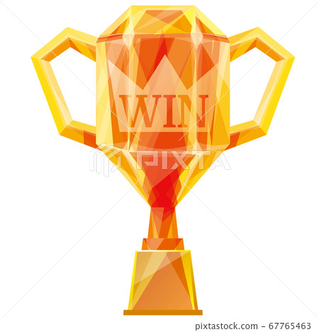 閃亮的橙色水晶獎杯 67765463