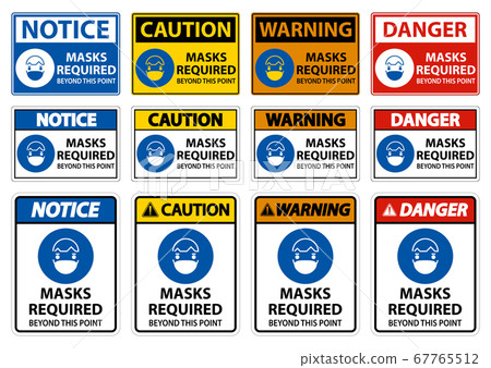 Symbol Masks Required Beyond This Point Sign - Stock Illustration ...