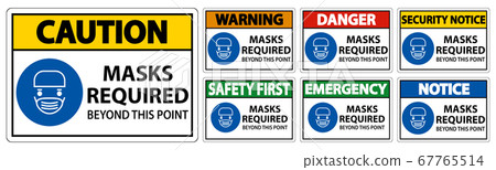 Symbol Masks Required Beyond This Point Sign - Stock Illustration ...
