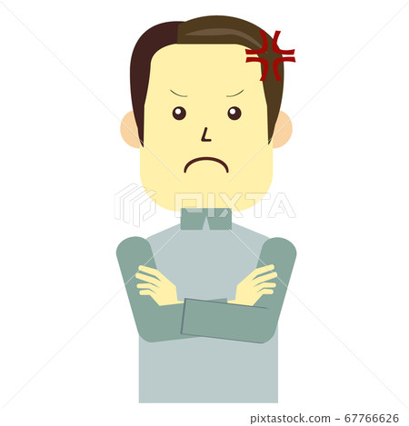 雙臂交叉的憤怒的人 67766626