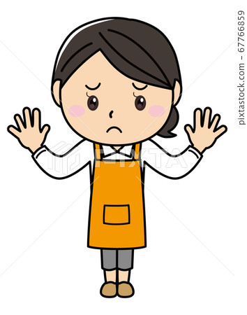 Girl 01_12 (Women with a troubled face posing in an apron series) 67766859