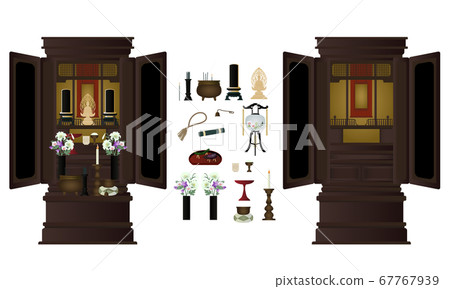Buddhist altar vector illustration set Buddhist altar vector illustration set 67767939