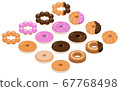 Isometric illustration of various donuts 67768498