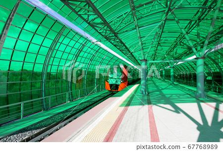 Little Ring of the Moscow Railways- MCC,or MK MZD, is a 54.4-kilometre-long orbital railway.Russia. Opened 10 September 2016. Delovoy Tsentr railway station Little Ring of the Moscow Railways- MCC,or MK MZD, is a 54.4-kilometre-long orbital railway.Russia. Opened 10 September 2016. Delovoy Tsentr railway station 67768989