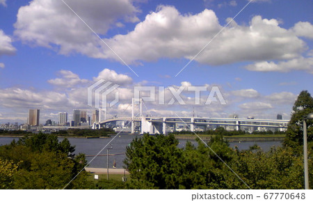 Odaiba and clouds Odaiba and clouds 67770648