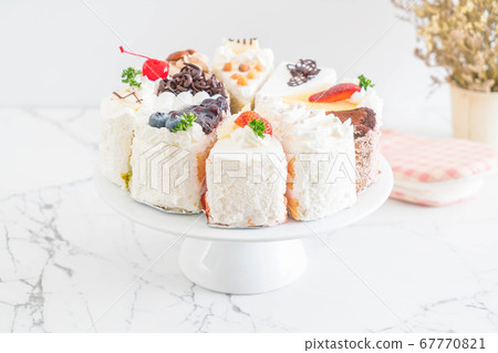 different pieces of cake 67770821