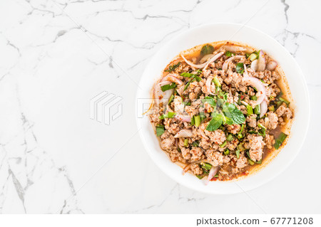 spicy mince pork (Larb - Traditional Thai Food) 67771208