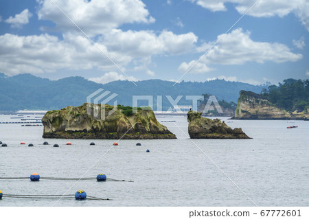 宮城縣松島灣中漂浮的小島，日本最美麗的三個地方之一鬆島的景色 67772601