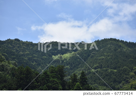 Mountains and white clouds and blue sky Mountains and white clouds and blue sky 67773414