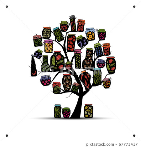 Art tree with pickle jars for your design Art tree with pickle jars for your design 67773417