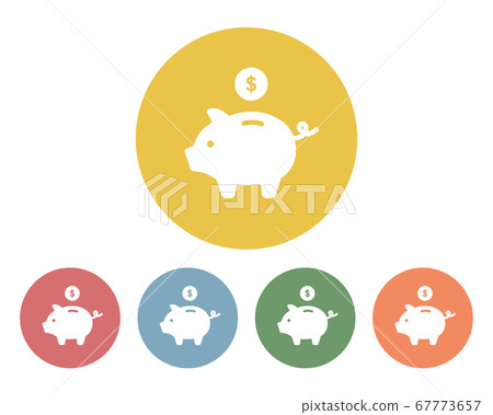 Set of piggy bank icons/money/household/business - Stock Illustration ...
