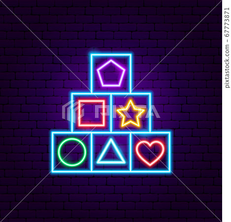 Children Cube Toy Neon Sign Children Cube Toy Neon Sign 67773871