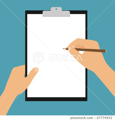 Flat design illustration of a clipboard with a 67774932
