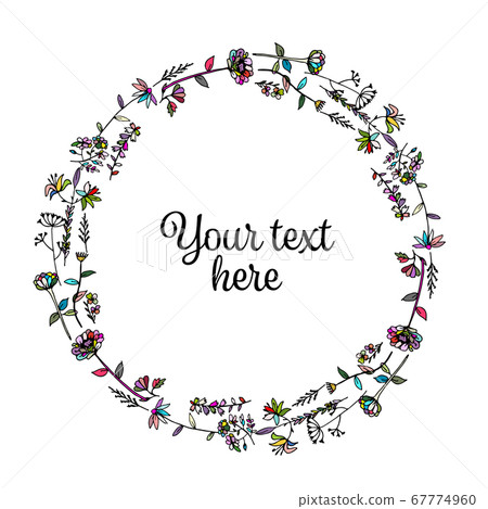 Floral frame, sketch for your design 67774960