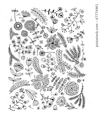 Floral pattern, sketch for your design 67774961