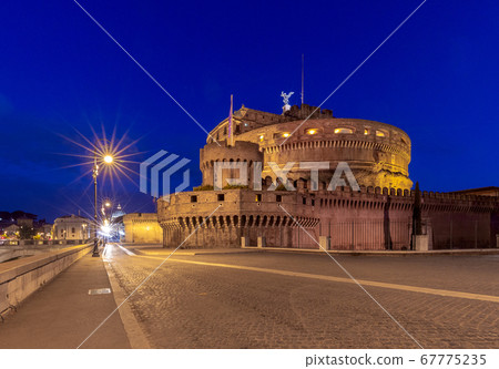 Rome. Fortress of Sant'Angelo at night. Rome. Fortress of Sant'Angelo at night. 67775235