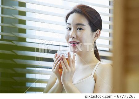 Tea Time, Tea Therapy, Foot Bath, Healing, Young Woman Tea Time, Tea Therapy, Foot Bath, Healing, Young Woman 67775265