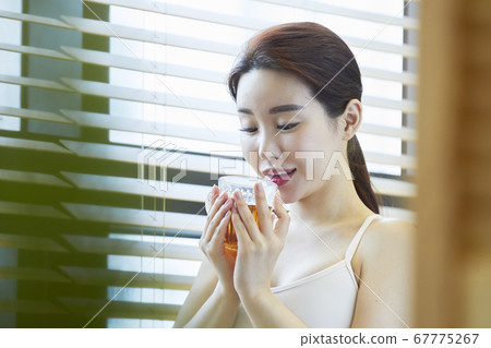 Tea Time, Tea Therapy, Foot Bath, Healing, Young Woman Tea Time, Tea Therapy, Foot Bath, Healing, Young Woman 67775267