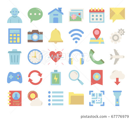 mobile user interface flat vector icons 67776979