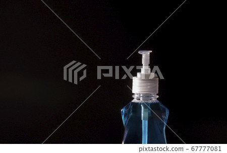 Alcohol gel, hand sanitizer, gel cleanser for antibacterial and antiviral On a black background  67777081