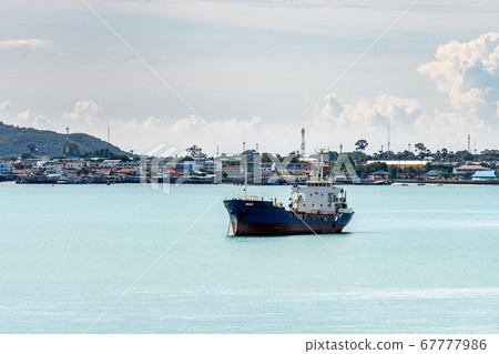 Oil or Chemical Tankers anchor in the harbour near the seaside town in Thailand Oil or Chemical Tankers anchor in the harbour near the seaside town in Thailand 67777986