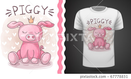 Pirincess pig - idea for print t-shirt Pirincess pig - idea for print t-shirt 67778831