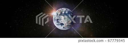 Sunrise over planet Earth, panoramic view from Sunrise over planet Earth, panoramic view from 67779345