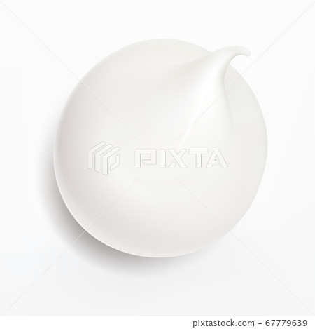 White background, white cream, milk, realistic vector illustration. 67779639
