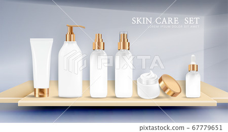 Luxury cosmetic case set template vector Luxury cosmetic case set template vector 67779651