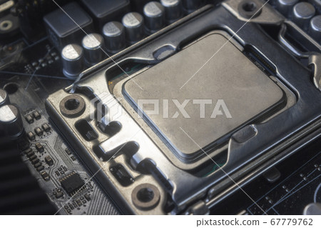Close up cpu socket on motherboard Computer PC Close up cpu socket on motherboard Computer PC 67779762