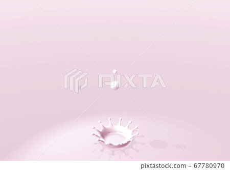 Light pink strawberry milk droplets and milk kura 67780970