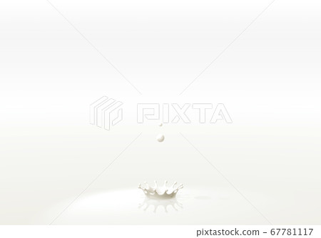 White milk drop and milk crown, illustration White milk drop and milk crown, illustration 67781117