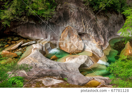Oketsuya, the Fujikawachi Valley in the fresh green season Oketsuya, the Fujikawachi Valley in the fresh green season 67781128