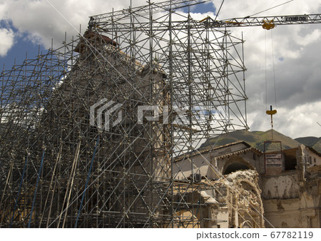 Reconstruction of the basilica of San Benedetto 67782119