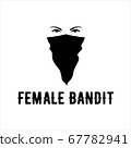 female bandit wearing mask logo design 67782941