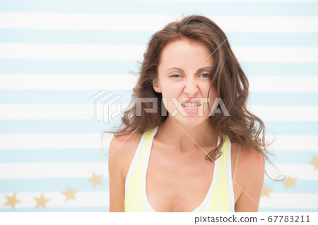 Teeth matter. Sensual woman show healthy teeth and 67783211