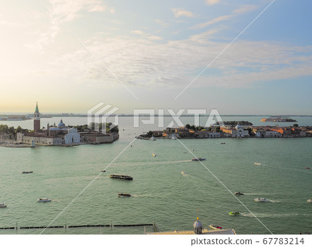 Bell Tower of San Marco, Venice, Italy View from the observatory Giudecca Canal Bell Tower of San Marco, Venice, Italy View from the observatory Giudecca Canal 67783214