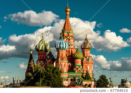 St Basil`s cathedral on Red Square in sunset St Basil`s cathedral on Red Square in sunset 67784610