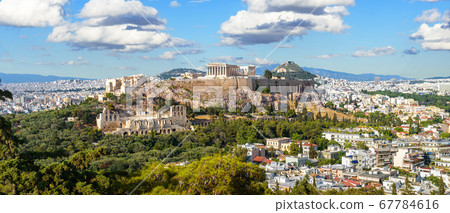 Landscape of Athens, Greece. Panoramic scenic view Landscape of Athens, Greece. Panoramic scenic view 67784616
