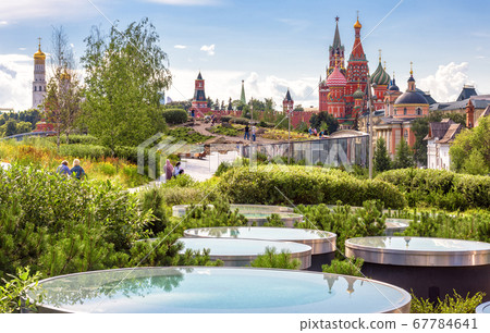 Urban landscape of Moscow, Russia. Landscaped Urban landscape of Moscow, Russia. Landscaped 67784641