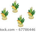 Kadomatsu isometric illustration 67786446